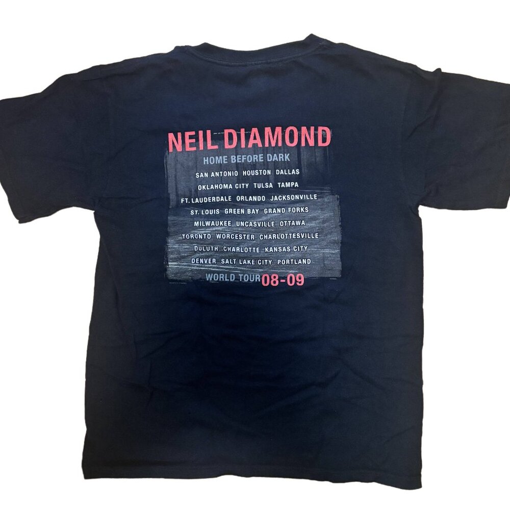 2008-2009 NEIL DIAMOND "HOME BEFORE DARK" WORLD CONCERT TOUR T-SHIRT / SZ. M - Picture 2 of 3